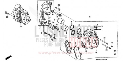 ETRIER DE FREIN AVANT CBR600FJ de 1988